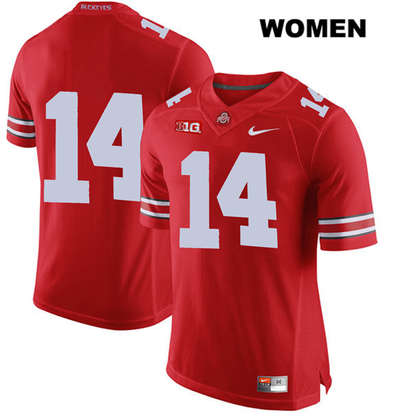 Ohio State Buckeyes Women's Isaiah Pryor #14 Red Authentic Nike No Name College NCAA Stitched Football Jersey SD19H35SK